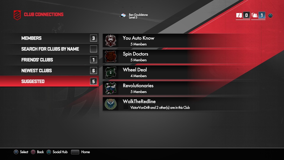 Screens DriveClub