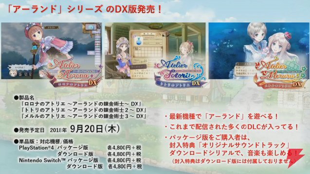 La trilogie Atelier Arland sur PS4 & Switch