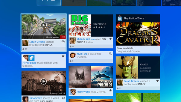Sony : d'autres images de l'interface PS4