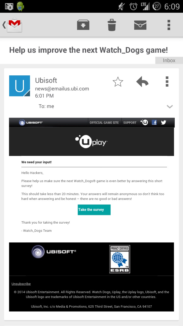 uPlay : un questionnaire évoque Watch Dogs 2