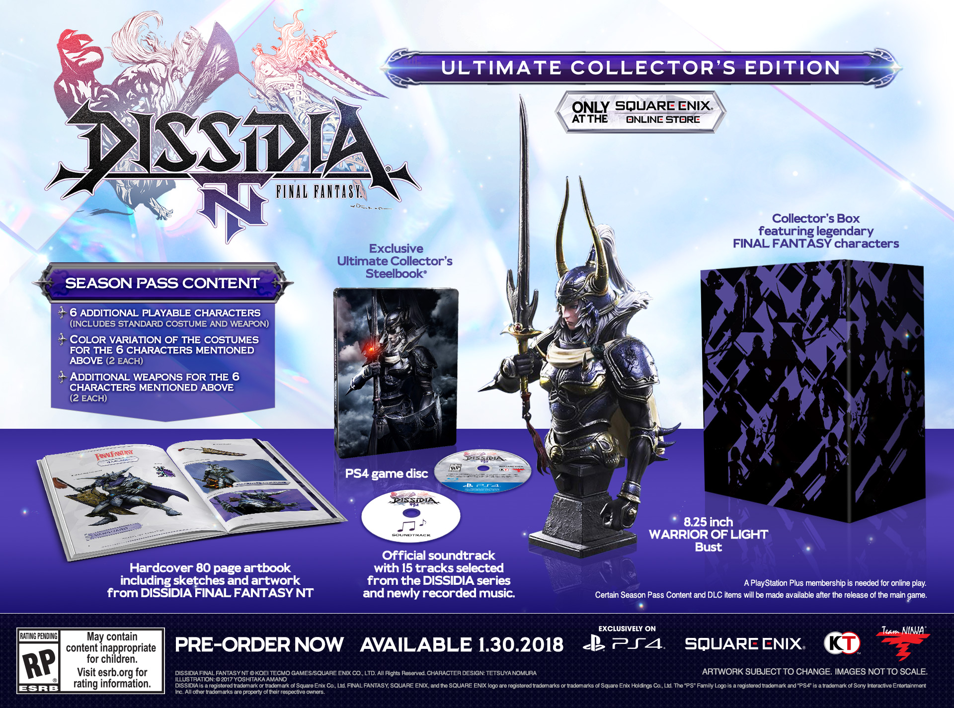 Dissidia Final Fantasy NT : dates JP + US, édition collector + annonce du Season Pass