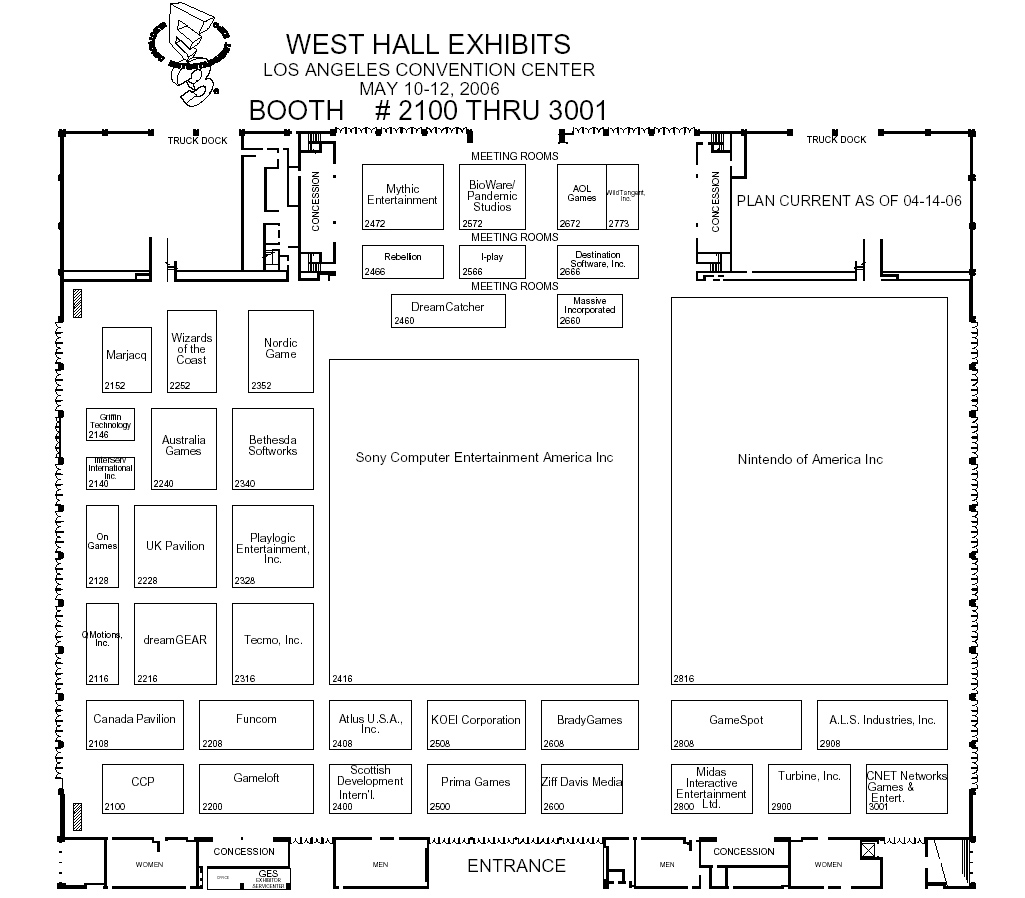 E3 2006 : les plans des stands