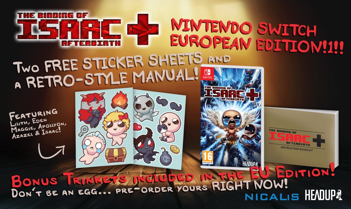 The Binding of Isaac Afterbirth et Cave Story se mettent en boite sur Switch