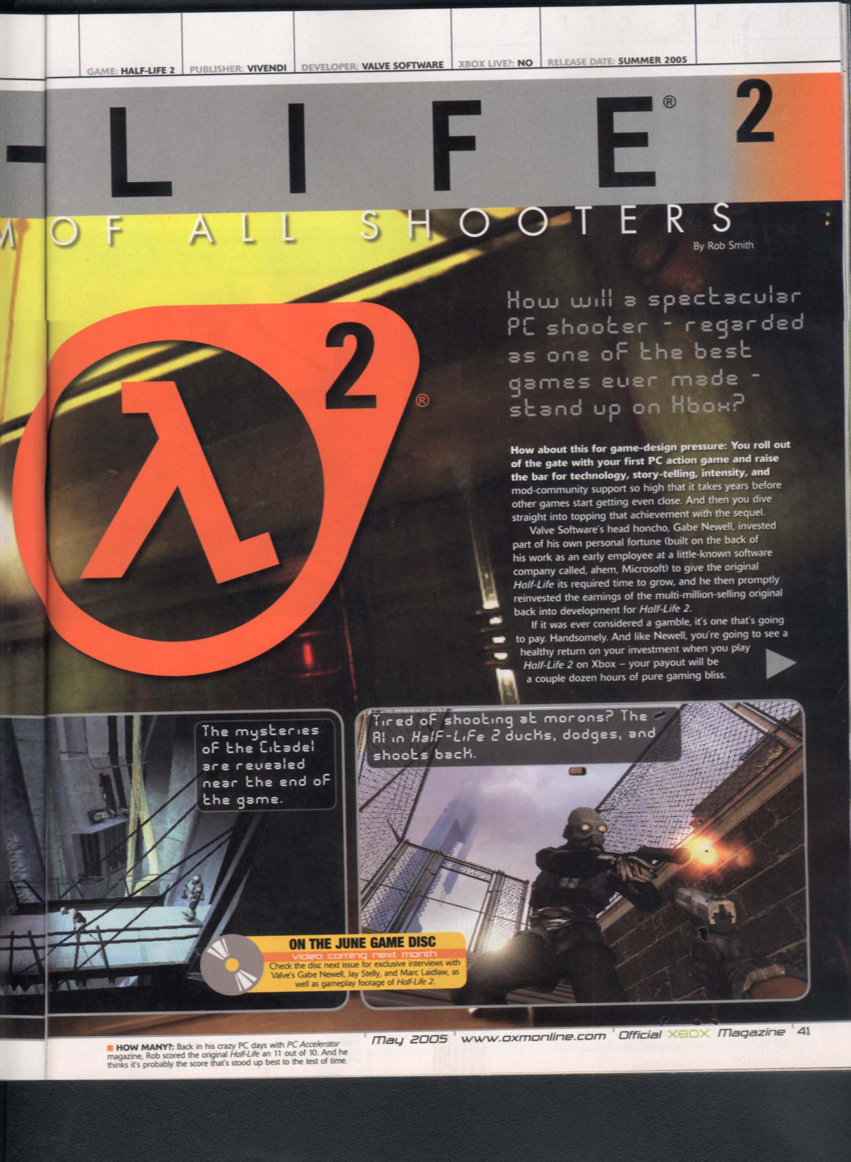 Half-Life 2 confirmé sur Xbox