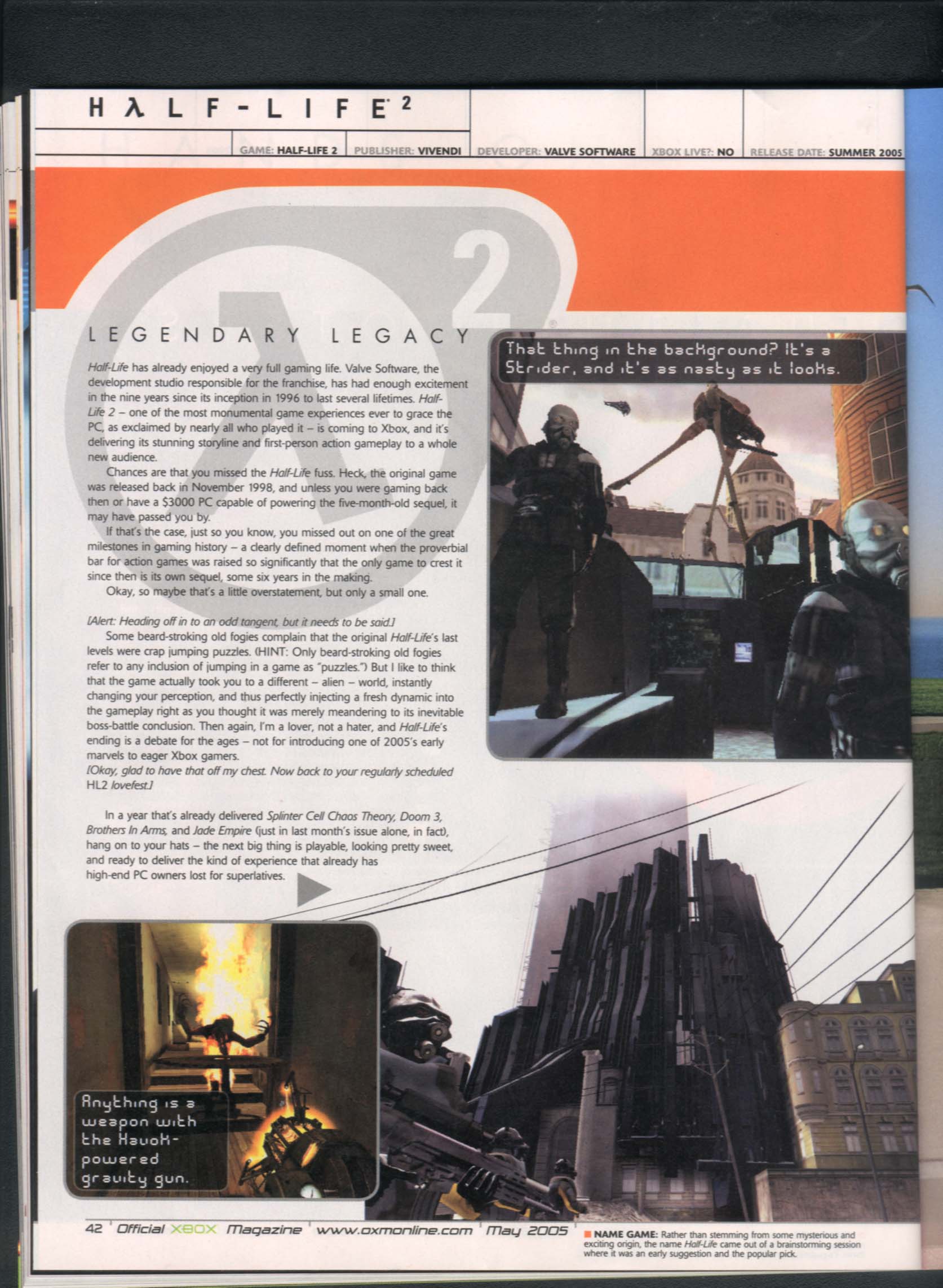 Half-Life 2 confirmé sur Xbox