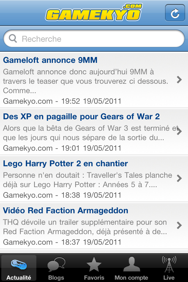 L'application Gamekyo sur iPhone et iPod Touch disponible sur l'AppStore !