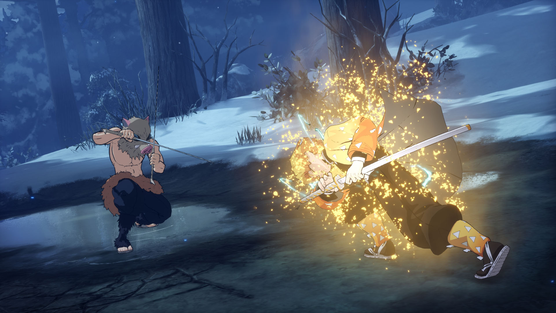 Demon Slayer : un peu de gameplay pour Zenitsu Agatsuma et Inosuke Hashibira