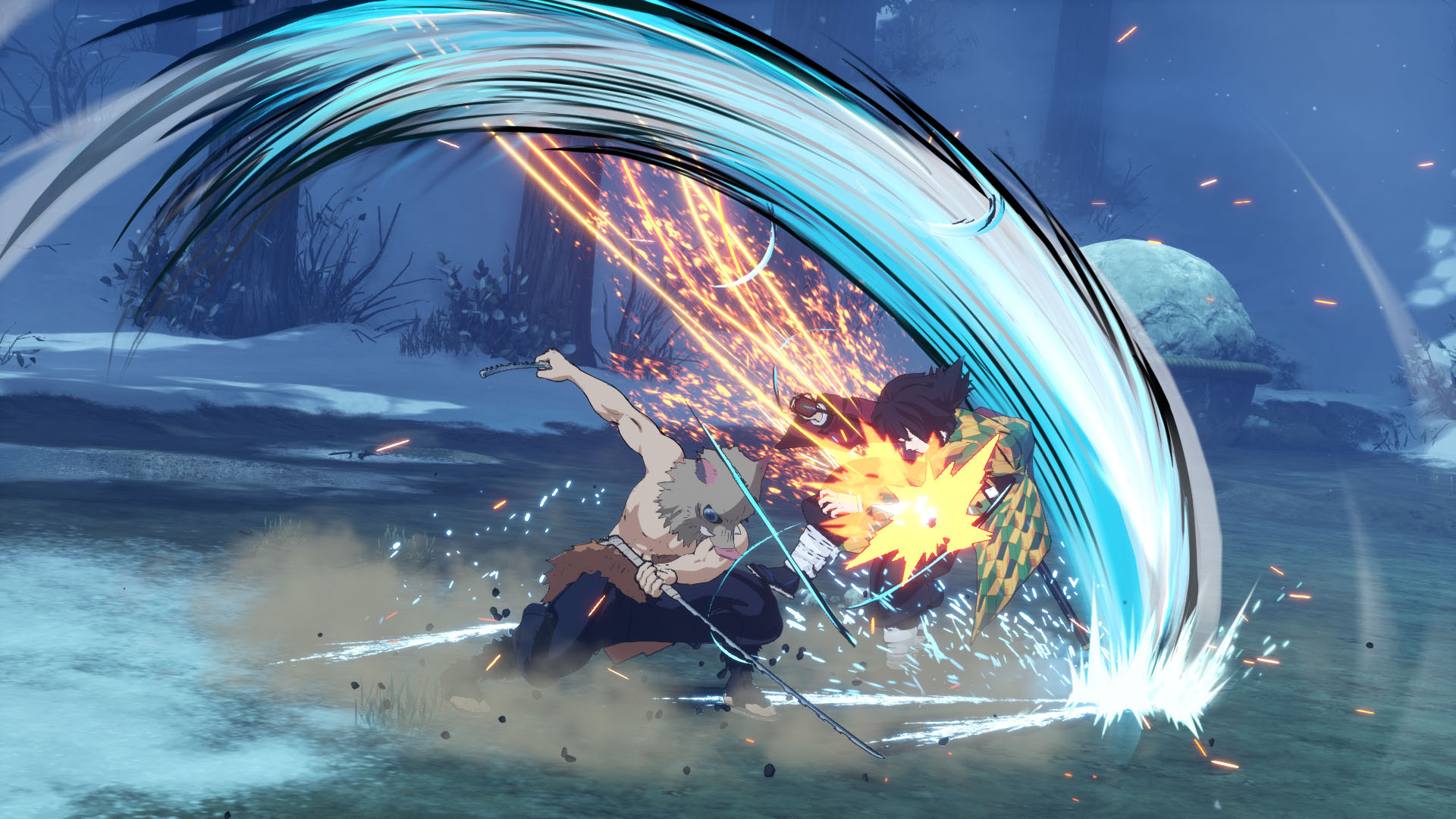 Demon Slayer : un peu de gameplay pour Zenitsu Agatsuma et Inosuke Hashibira