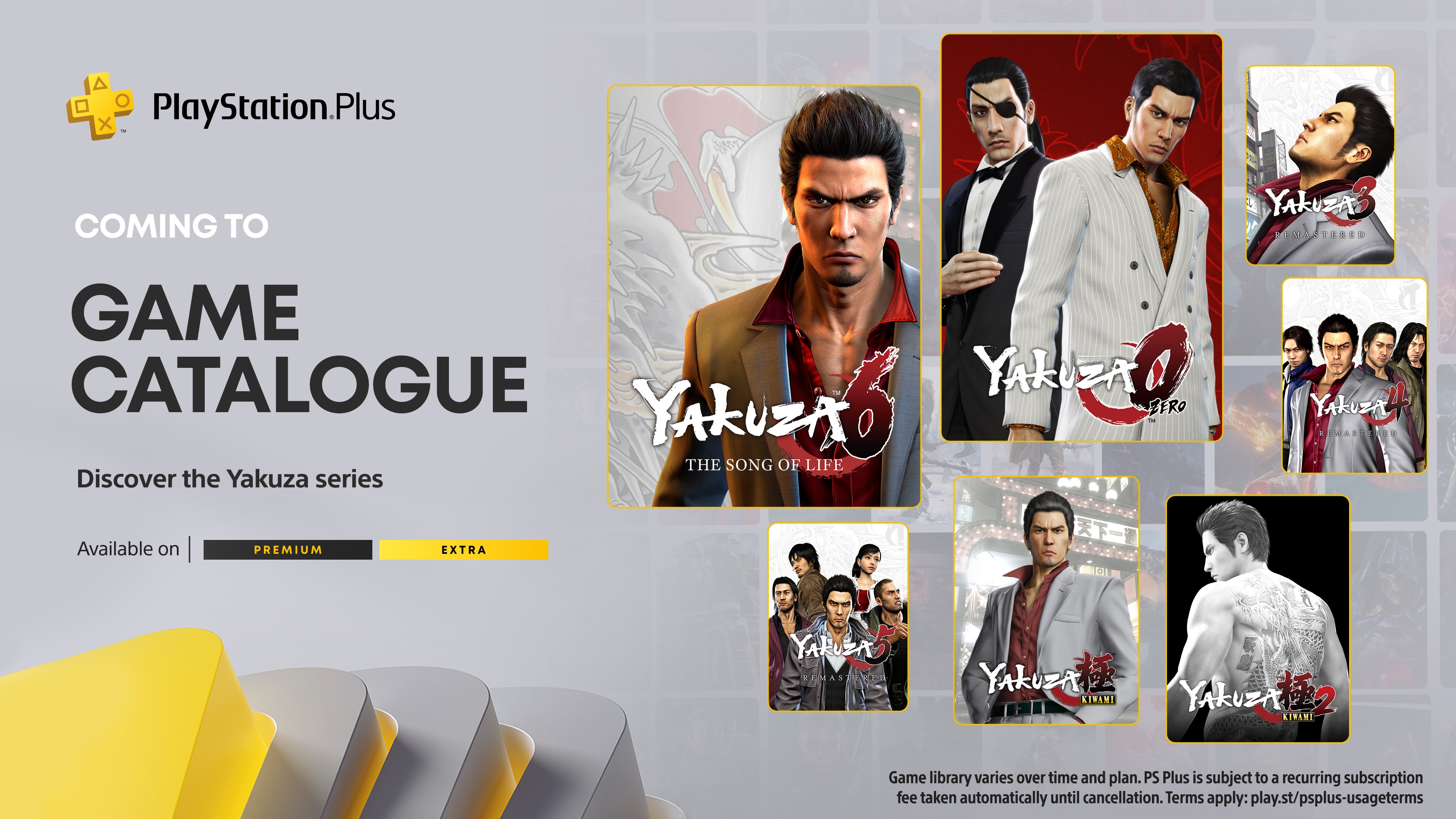 PS Plus : le programme du mois d'août confirmé + bonus ''intégral Yakuza''
