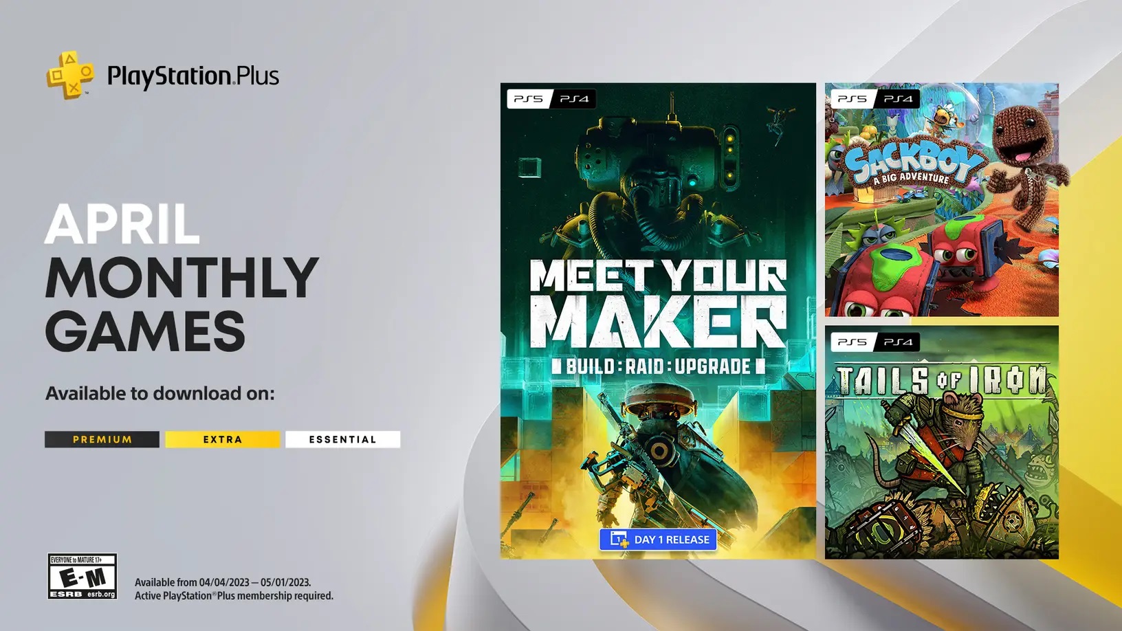 PS Plus Essential : les jeux du mois d'avril