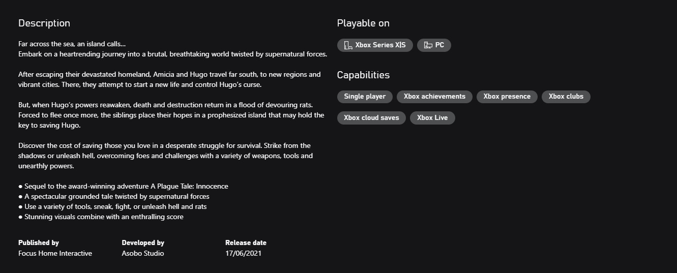 [LEAK] Une date pour A Plague Tale : Requiem
