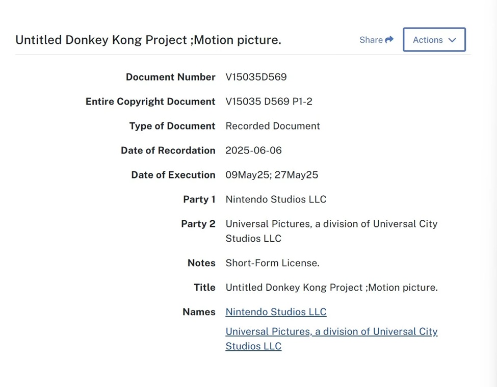 Universal : vers un film Donkey Kong ?