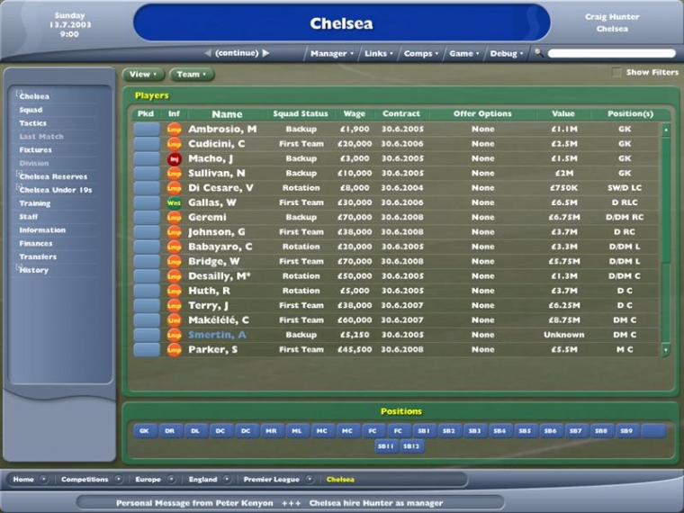 Football Manager 2005 en images
