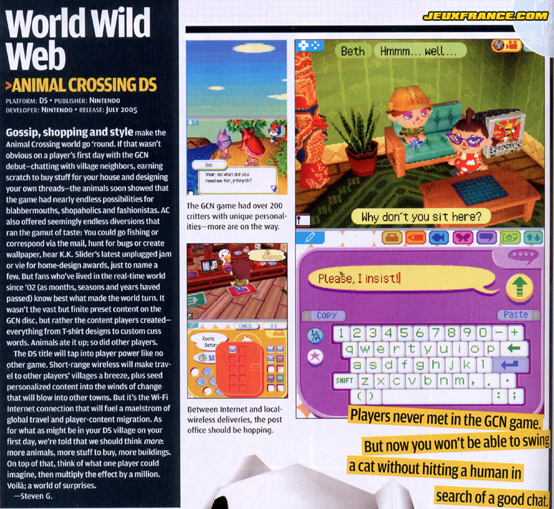 Animal Crossing DS en images