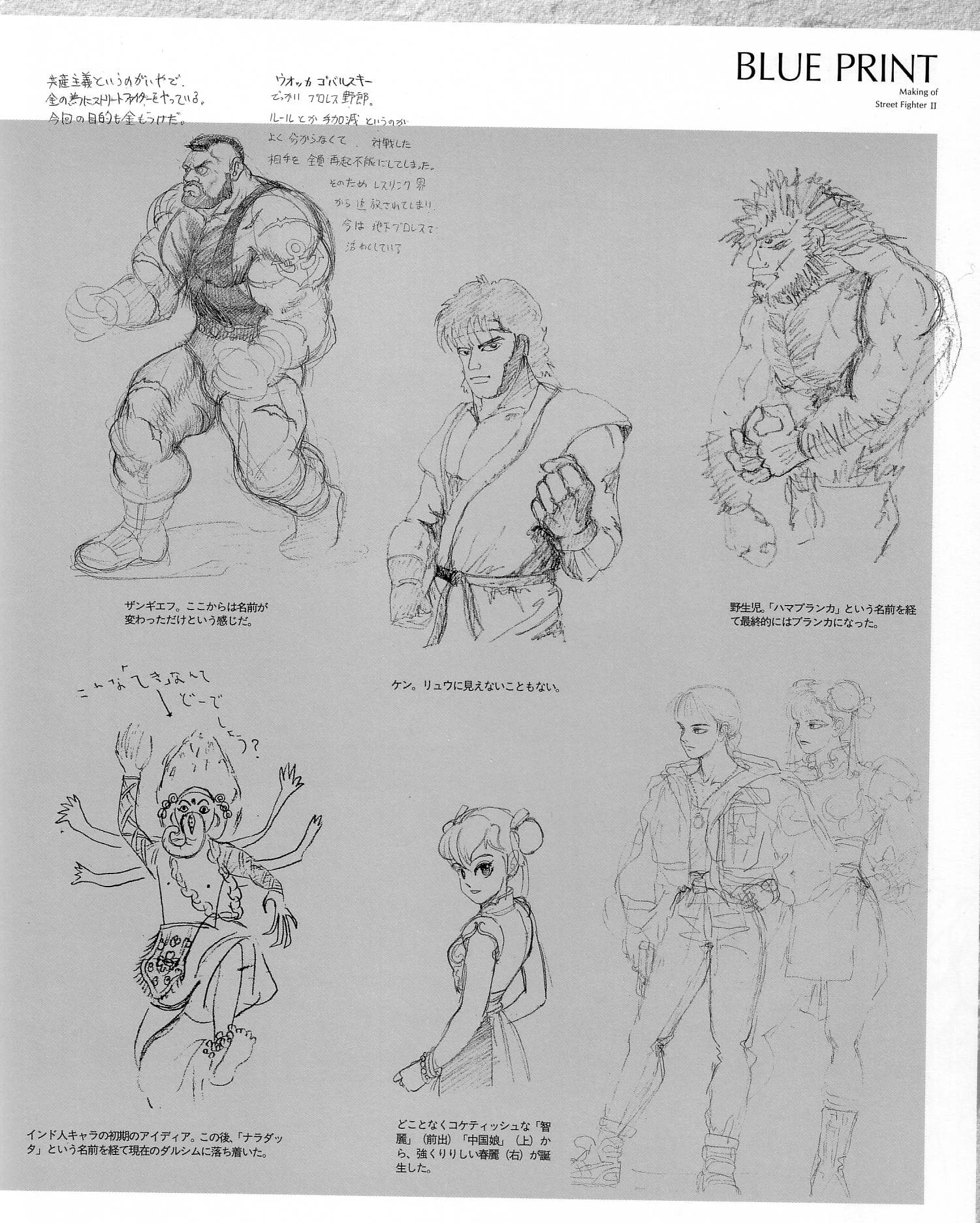 Insolite : les esquisses de Street Fighter II !