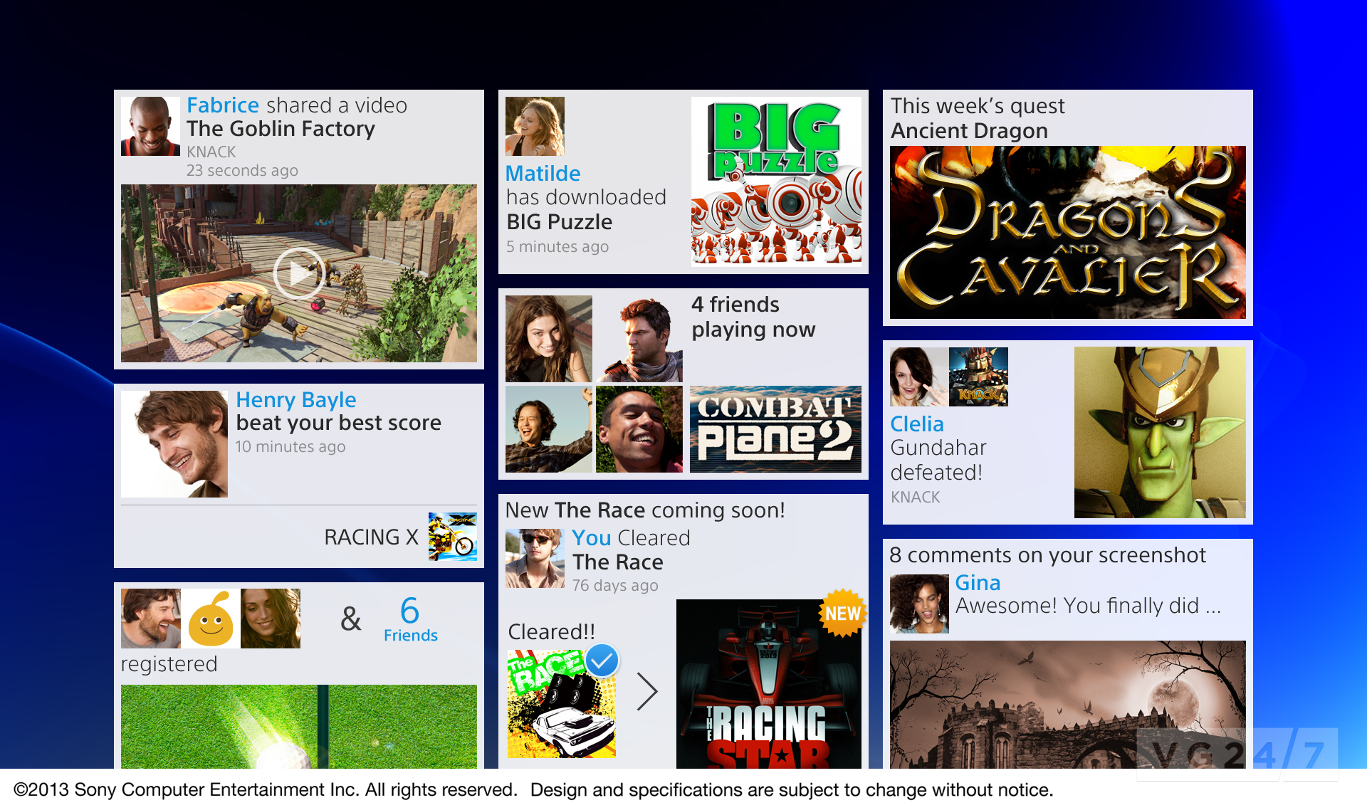 Sony : images de l'interface PlayStation 4