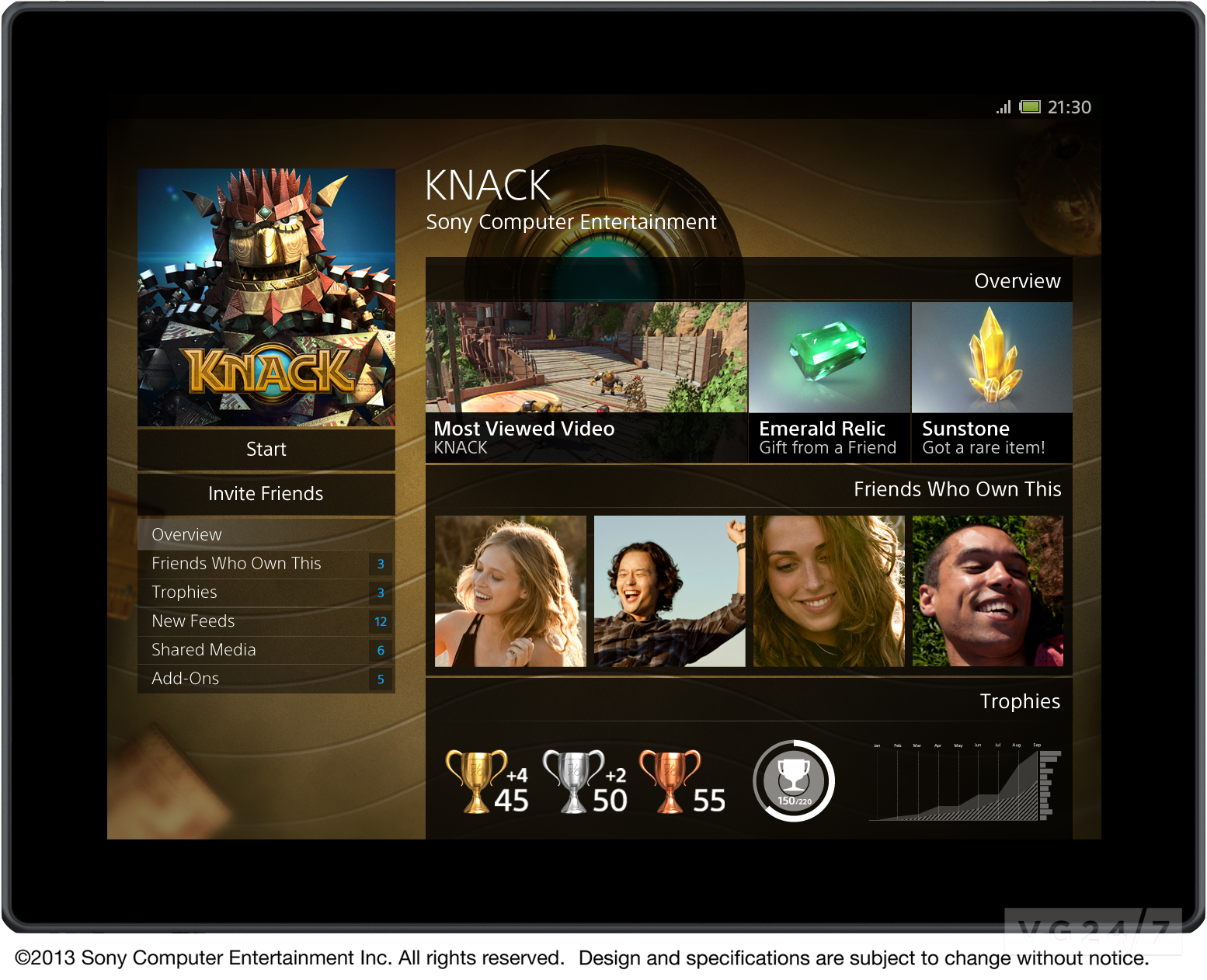 Sony : images de l'interface PlayStation 4