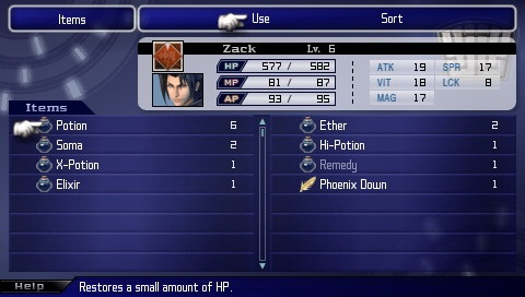 Crisis Core FFVII : un tas d'images