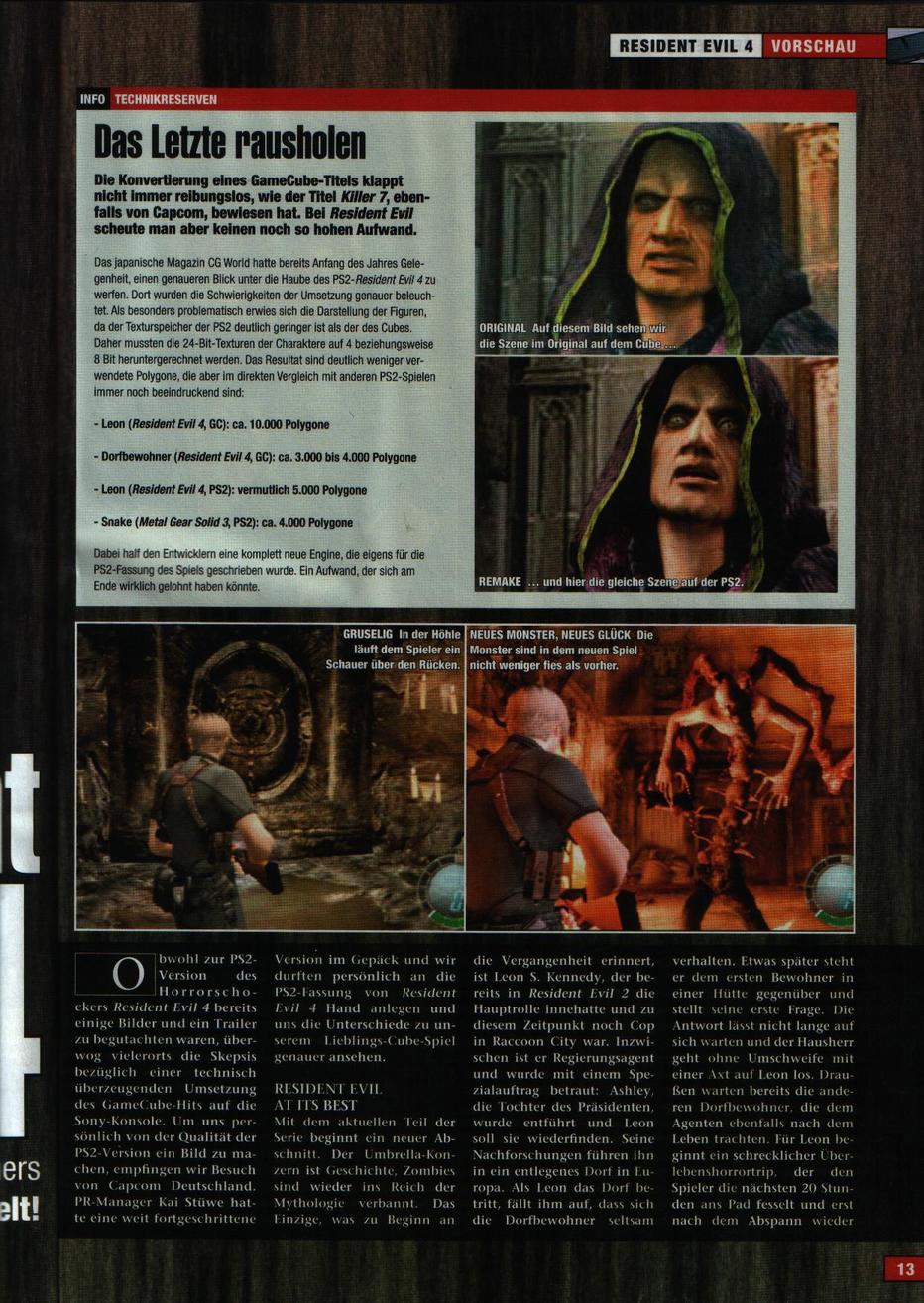 Resident Evil 4 : scans PlayZone