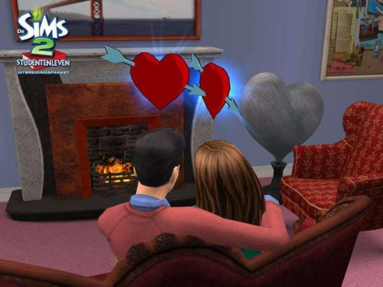 Les Sims 2 Académie s'enlacent