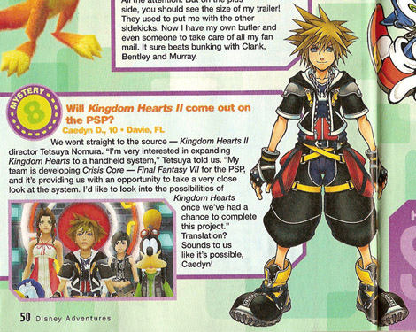 Nomura intéressé par Kingdom Hearts PSP