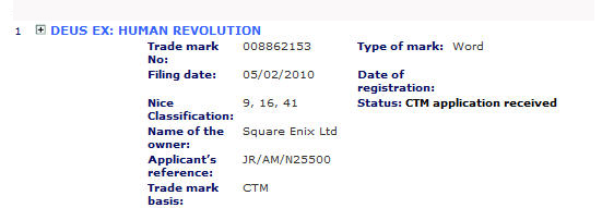 Square Enix trademarked new Deus Ex