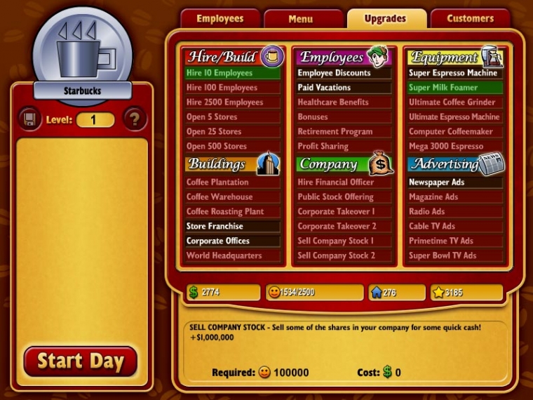 Démo Coffee Tycoon