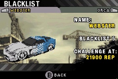 NFS Most Wanted imagé sur GBA      