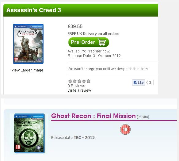 E3 2012 : Ghost Recon Final Mission sur Vita ?