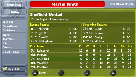 Football Manager 2006 sur PSP