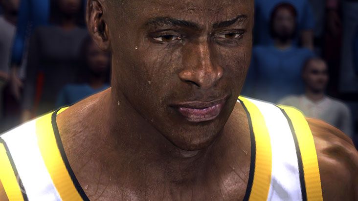 NBA Live 2006 : un joueur en sueur