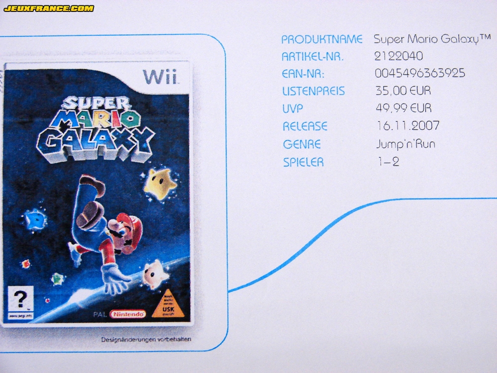 Super Mario Galaxy le 16 novembre en Europe