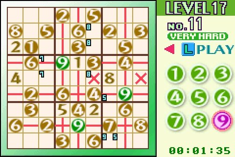 Le Sudoku débarque sur GBA