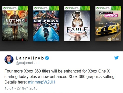 Xbox One X : The Witcher 2 et Fable Anniversary intégrent la liste des jeux optimisés