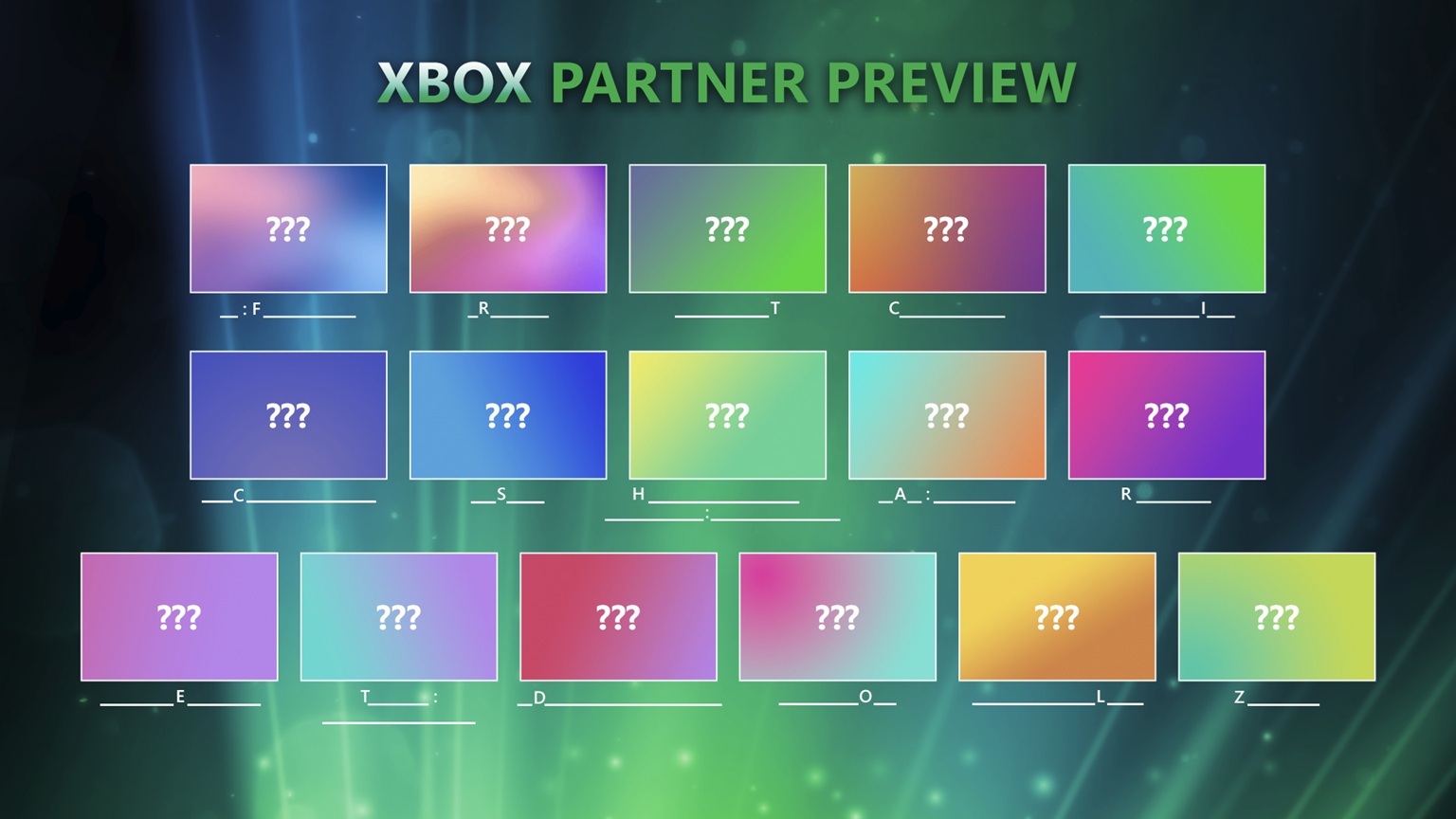 [RAPPEL] Xbox Partner Showcase à 19h00 : un total de 16 jeux à deviner en attendant