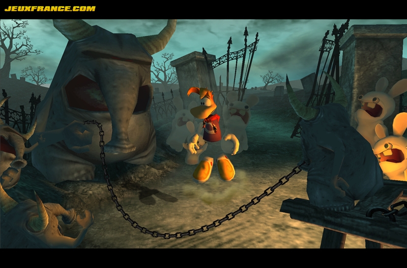 Rayman Raving Rabbids dans la cage
