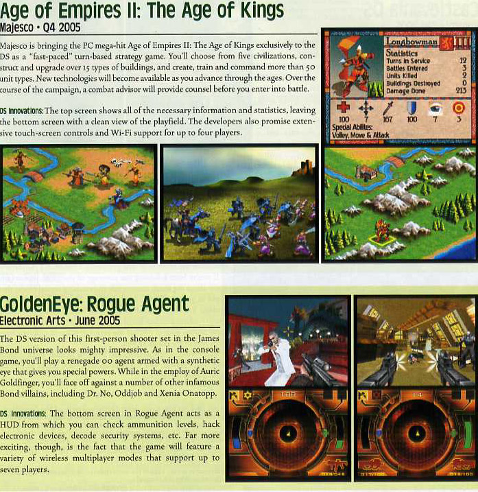 Goldeneye DS et Age of Empire DS