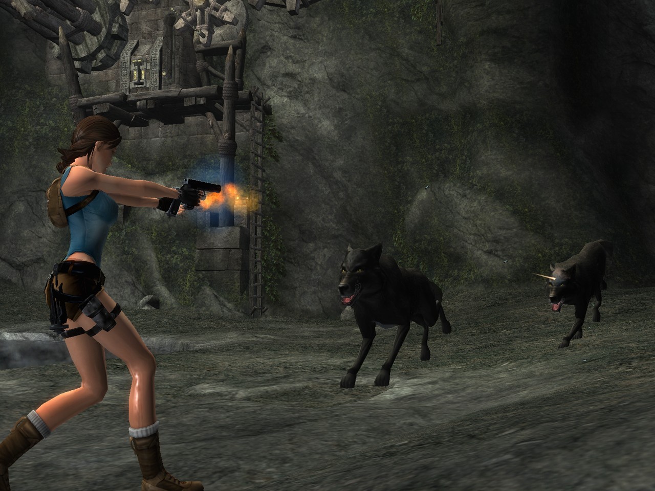 Lara Croft s'exécute en images