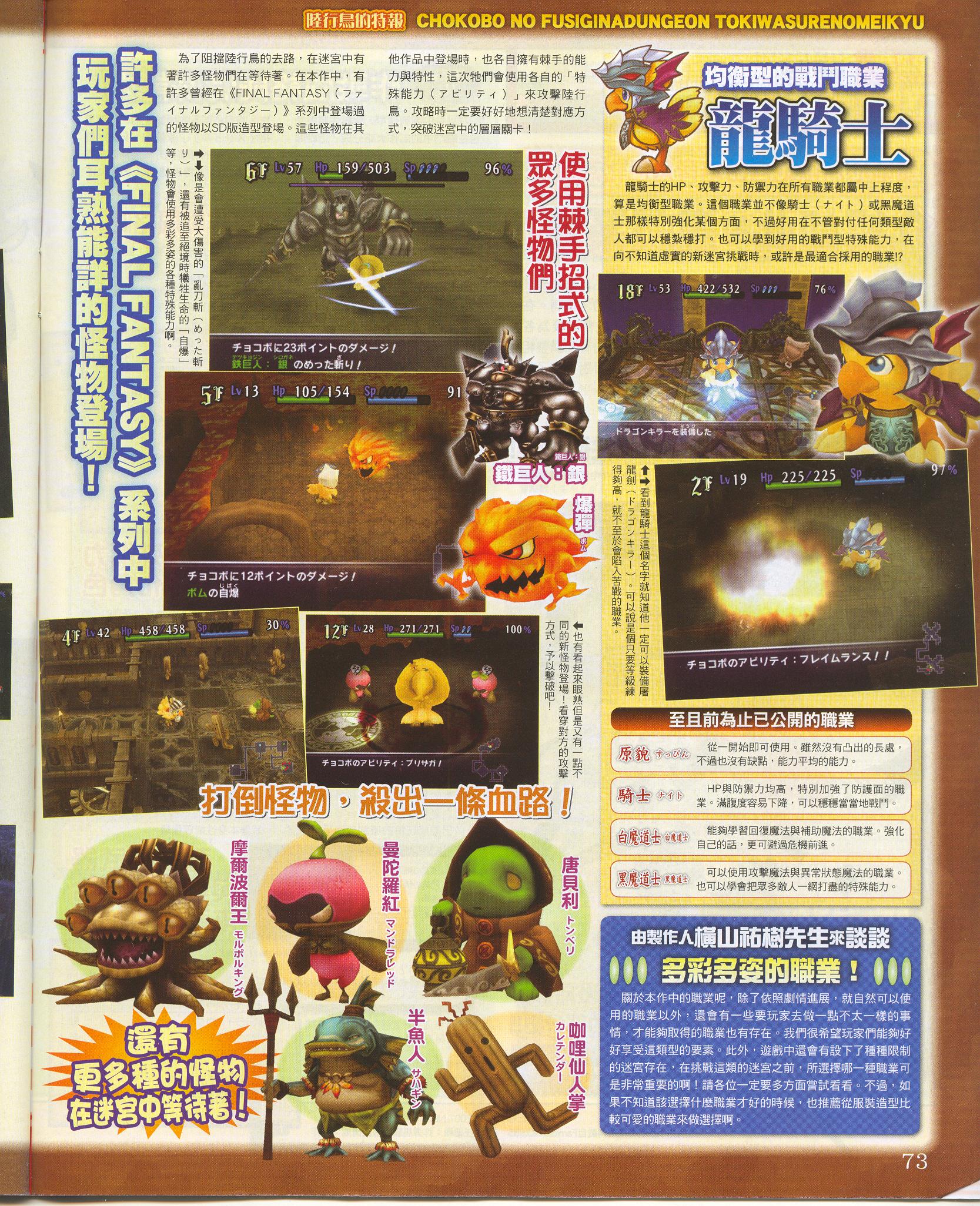 Chocobo's Dungeon Wii prend la pose
