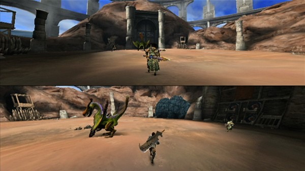 Monster Hunter 3 : le mode écran splitté en images