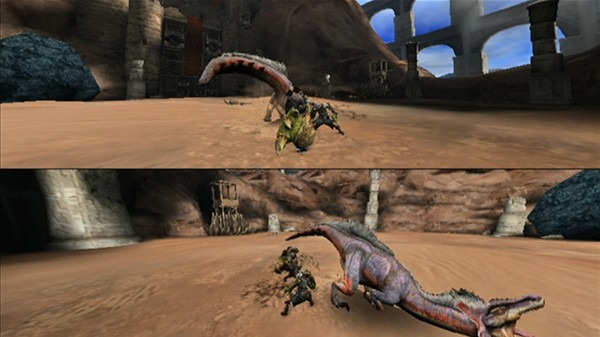 Monster Hunter 3 : le mode écran splitté en images