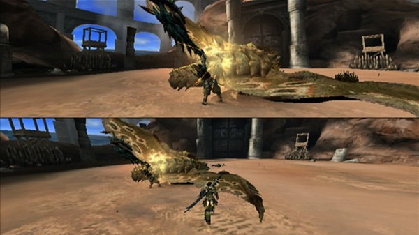 Monster Hunter 3 : le mode écran splitté en images