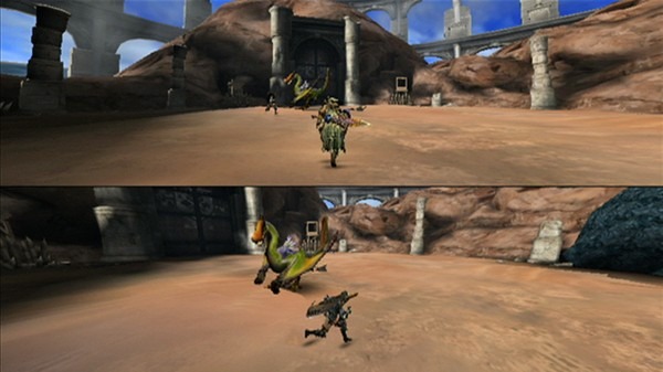 Monster Hunter 3 : le mode écran splitté en images