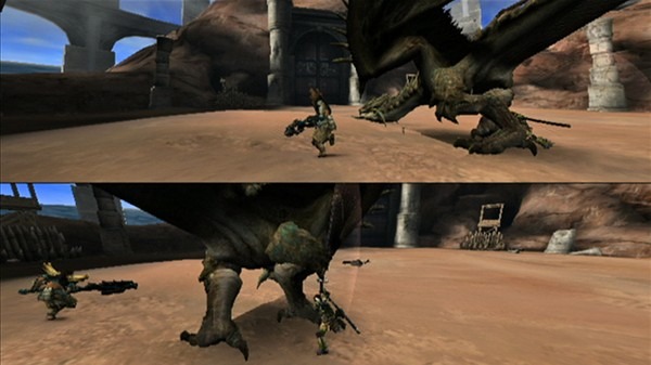 Monster Hunter 3 : le mode écran splitté en images