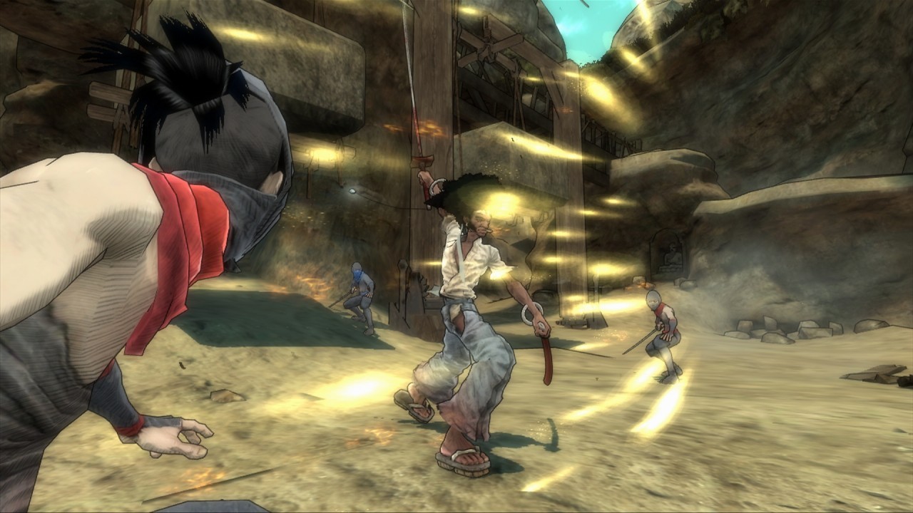 Afro Samurai slices opponents in pictures