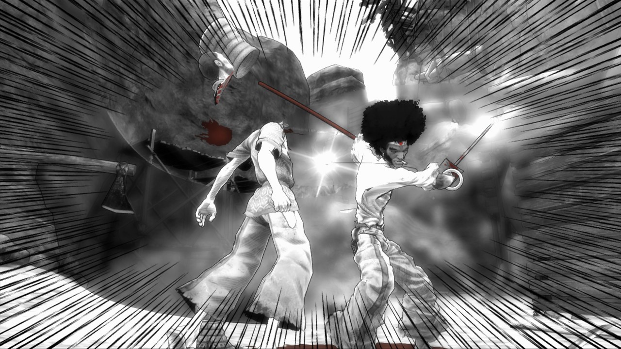Afro Samurai slices opponents in pictures