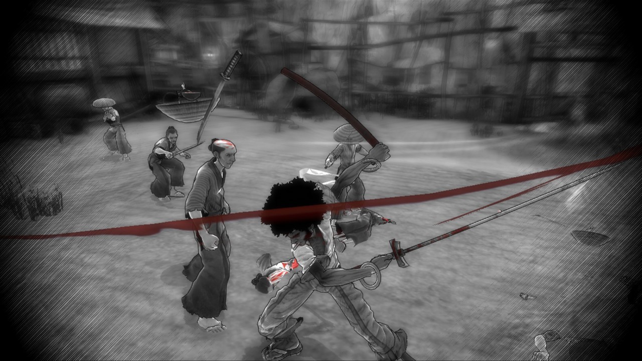 Afro Samurai slices opponents in pictures