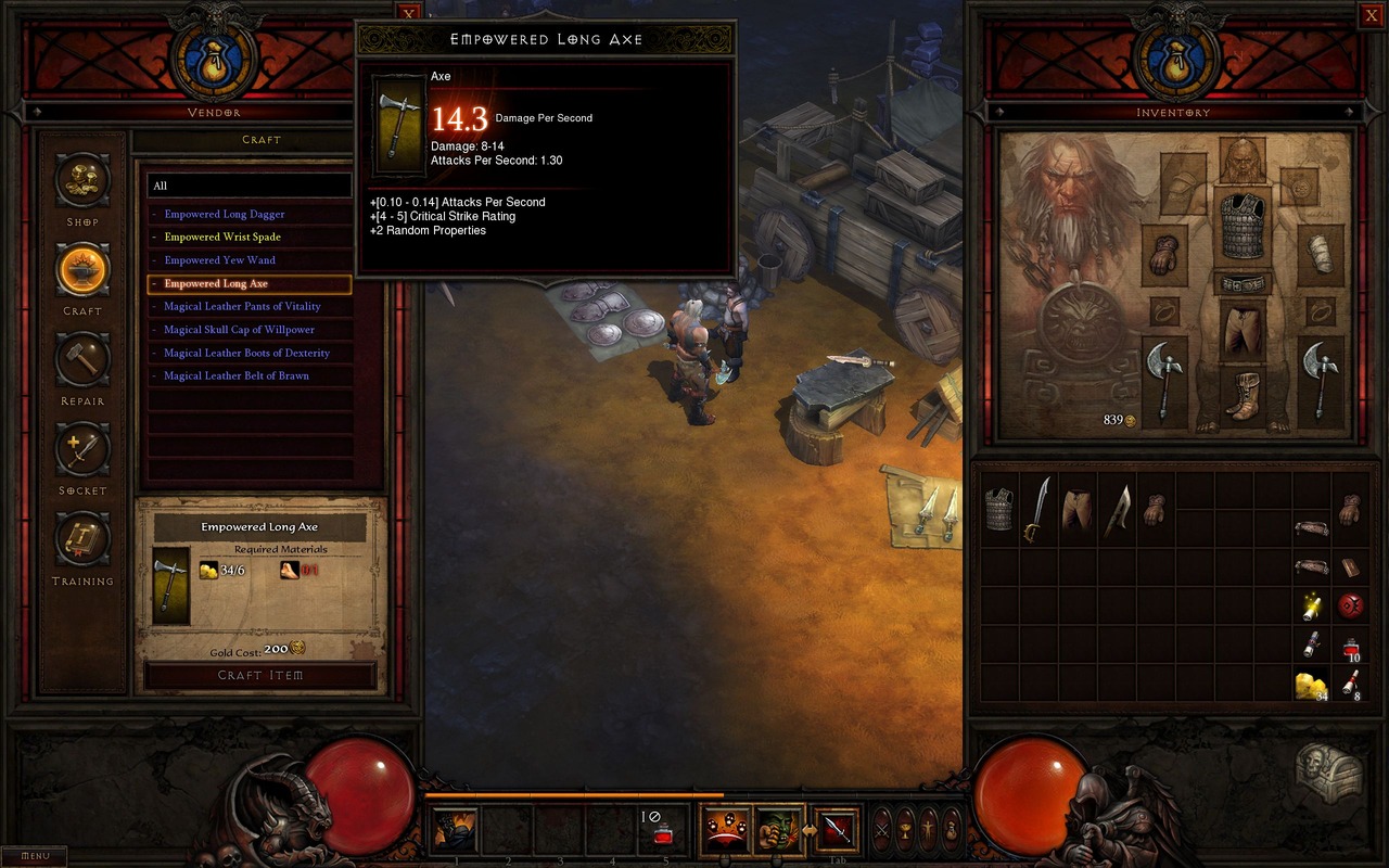 Diablo III : un peu d'artisanat