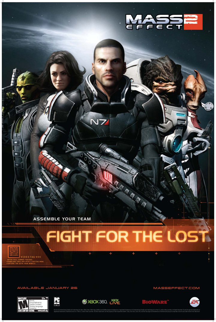 Mass Effect 2 : OST, pub et première note