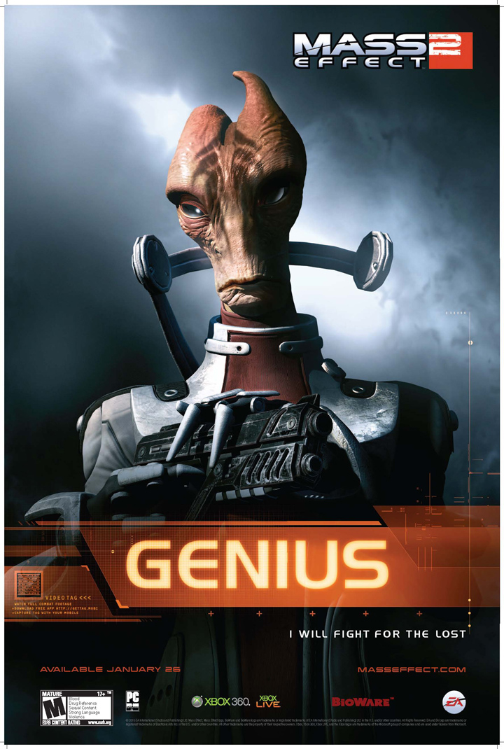 Mass Effect 2 : OST, Pub et première note